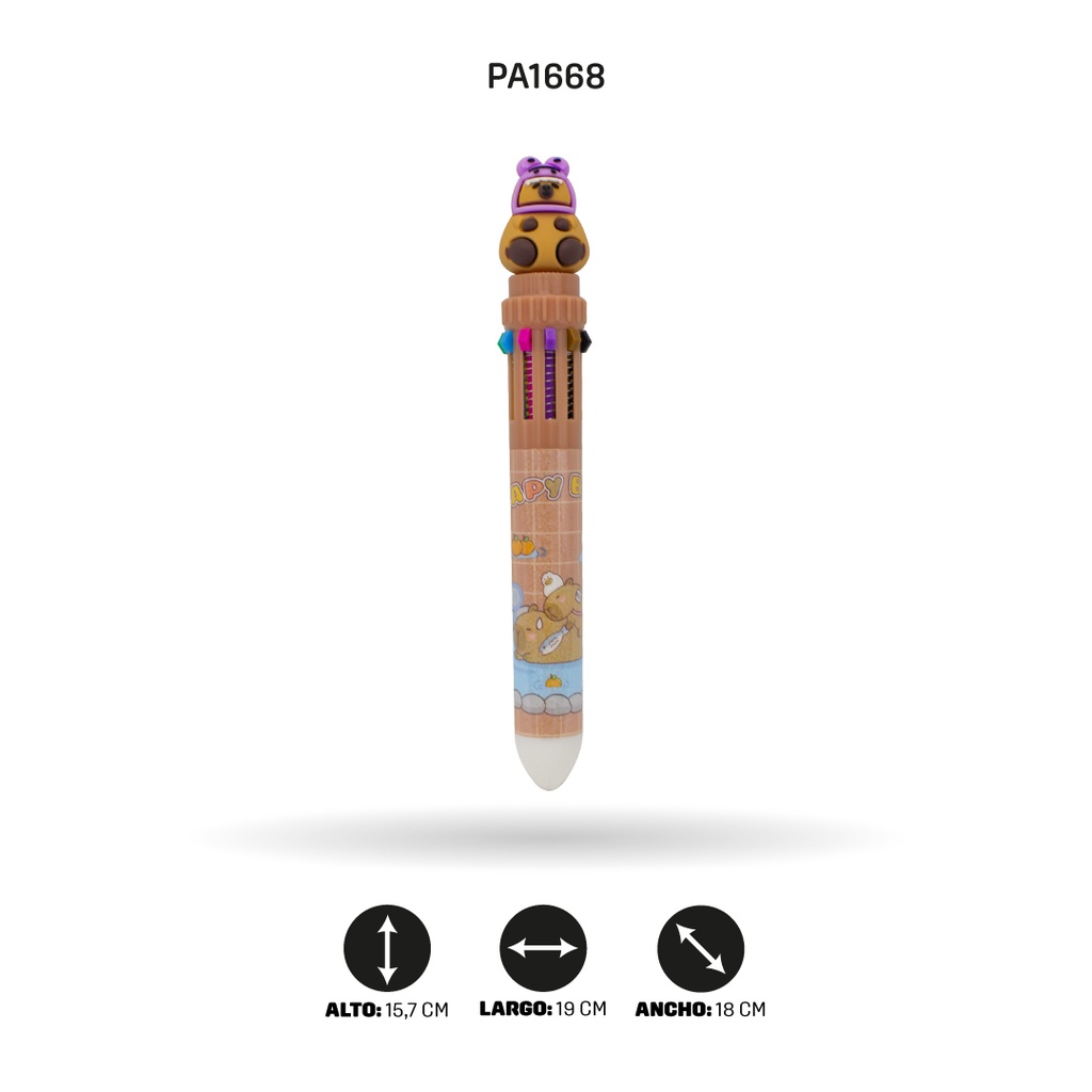 BOLIGRAFO 10 COLORES CAPYBARA BOX 36 UND XX-6629 [PAC4561]