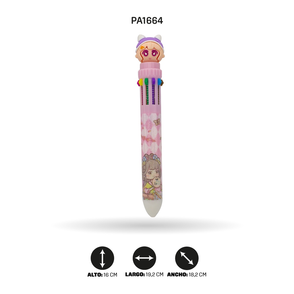 BOLIGRAFO 10 COLORES DE NIÑAS BOX 36 UND XX-6628 [PAC4560]