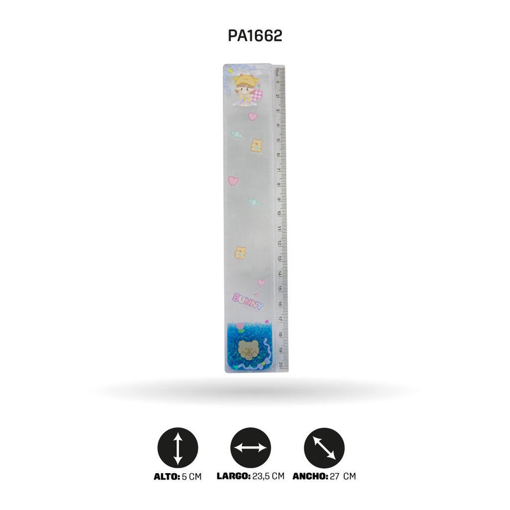 REGLAS ESCARCHADAS TRANSPARENTES TY-1654 DISP X 12[PAC4558]