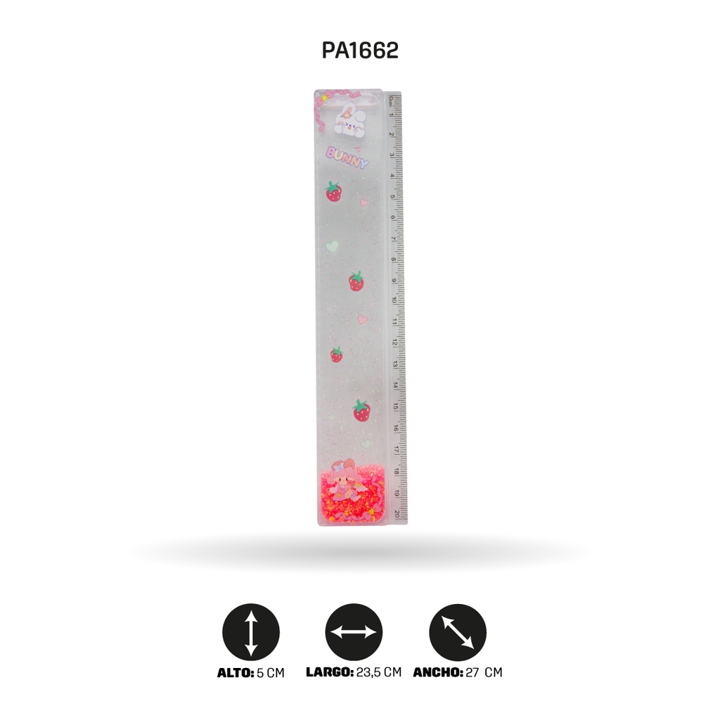 REGLAS ESCARCHADAS TRANSPARENTES TY-1654 DISP X 12[PAC4558]