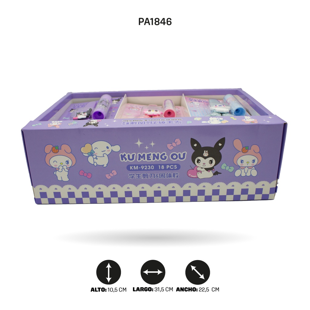 SET DE TIJERA + PEGANTE 9230 3 MOTIVOS DISPL X 18[PAC4589]