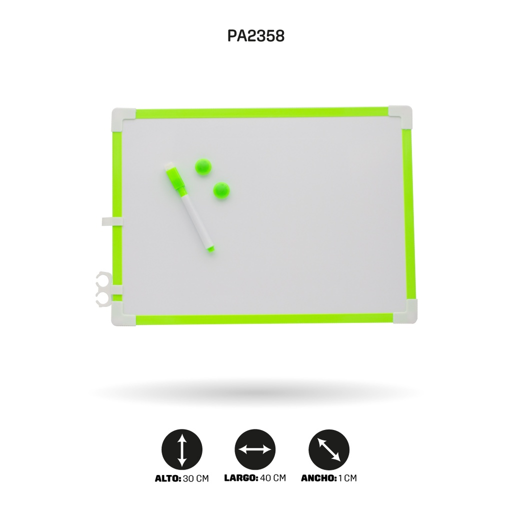 TABLERO CON MARCADOR Y BORRADOR NEÓN 30x40 [PAC4733]