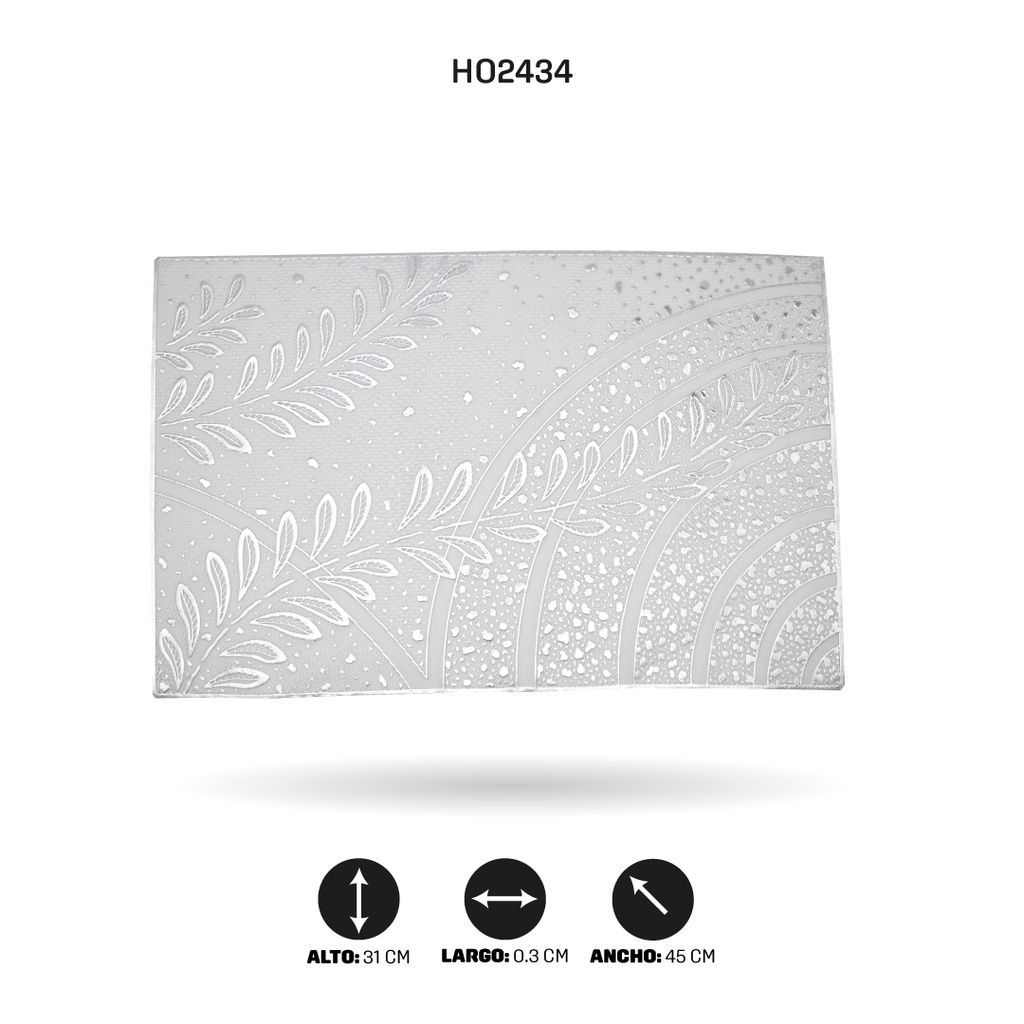 INDIVIDUAL DE MESA RECTANGULAR PLATEADO x12 [PAC5292]