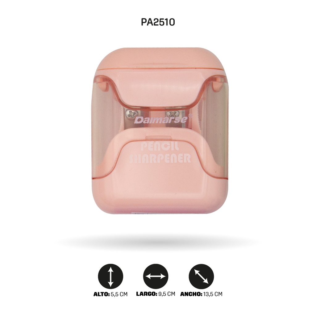 SACAPUNTAS DOBLE COLOR PASTEL DISPLAY X12 DMS-858 [PAC4871]