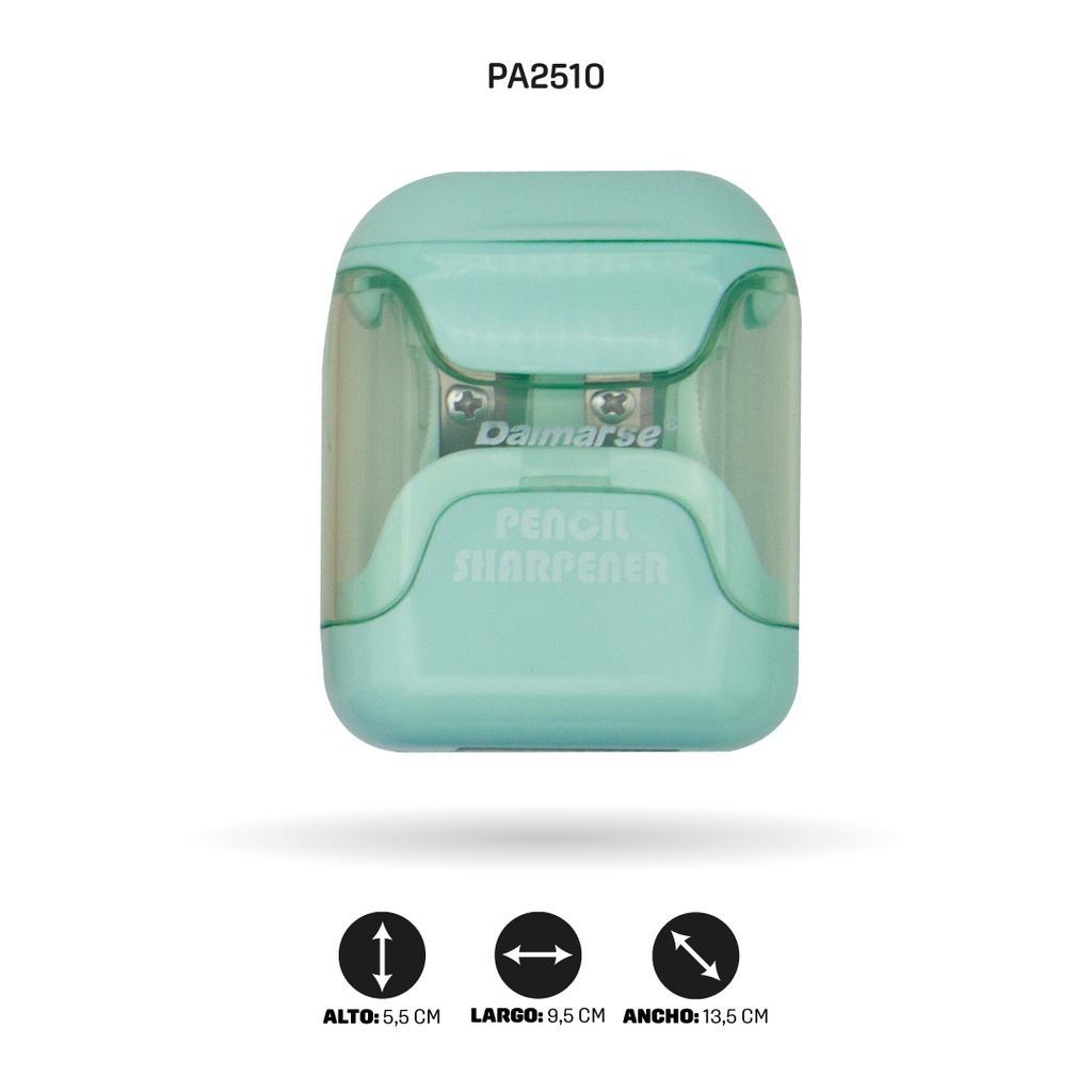 SACAPUNTAS DOBLE COLOR PASTEL DISPLAY X12 DMS-858 [PAC4871]