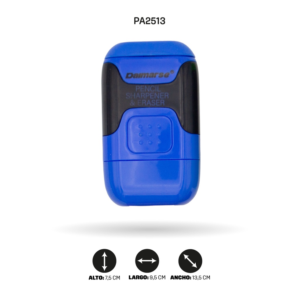 SACAPUNTAS DOBLE CON BORRADOR COLOR NEÓN DISPLAY X12 UNDDMS-855 [PAC4874]