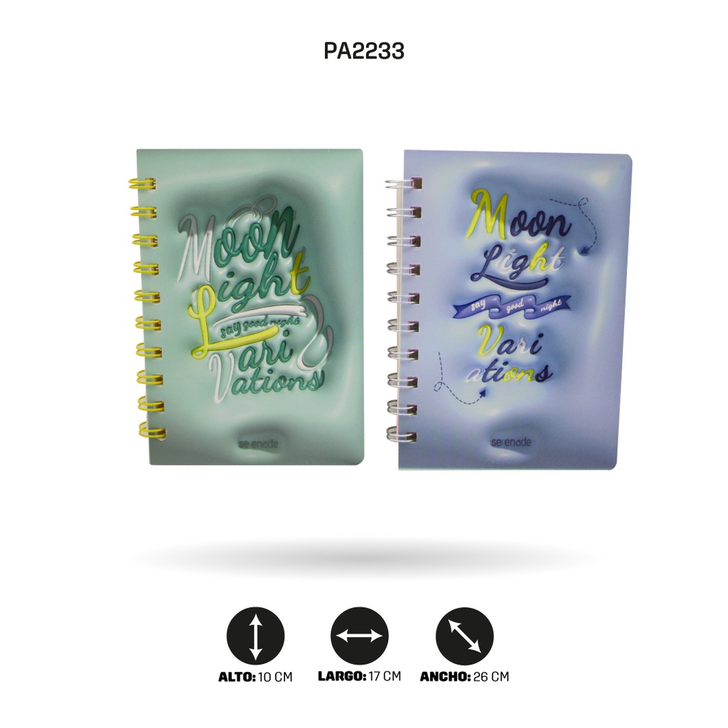 AGENDA TIPO 3D COLOR PASTEL, 4 MOTIVOS A6-3D-002/003/004 DISPLAY X20 [PAC4541]