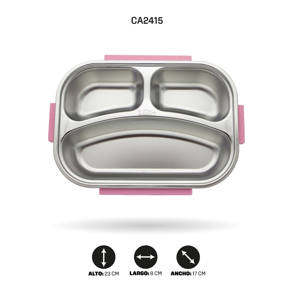 LONCHERA DE ACERO INOXIDABLE, 4 MOTIVOS 882 [PAC4796]
