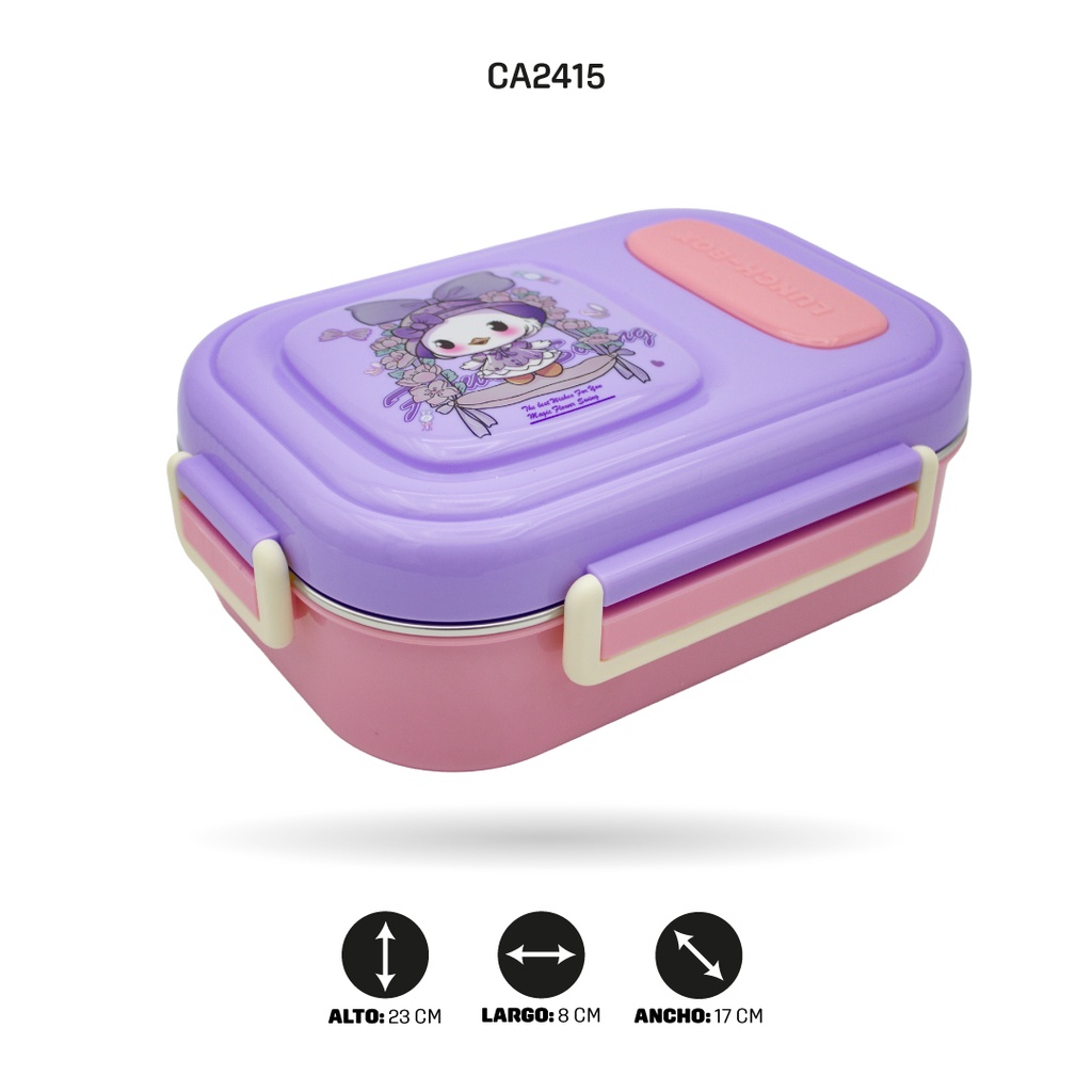 LONCHERA DE ACERO INOXIDABLE, 4 MOTIVOS 882 [PAC4796]