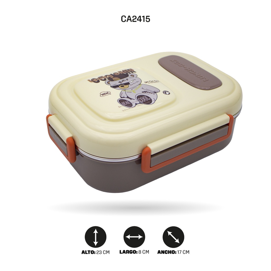 LONCHERA DE ACERO INOXIDABLE, 4 MOTIVOS 882 [PAC4796]
