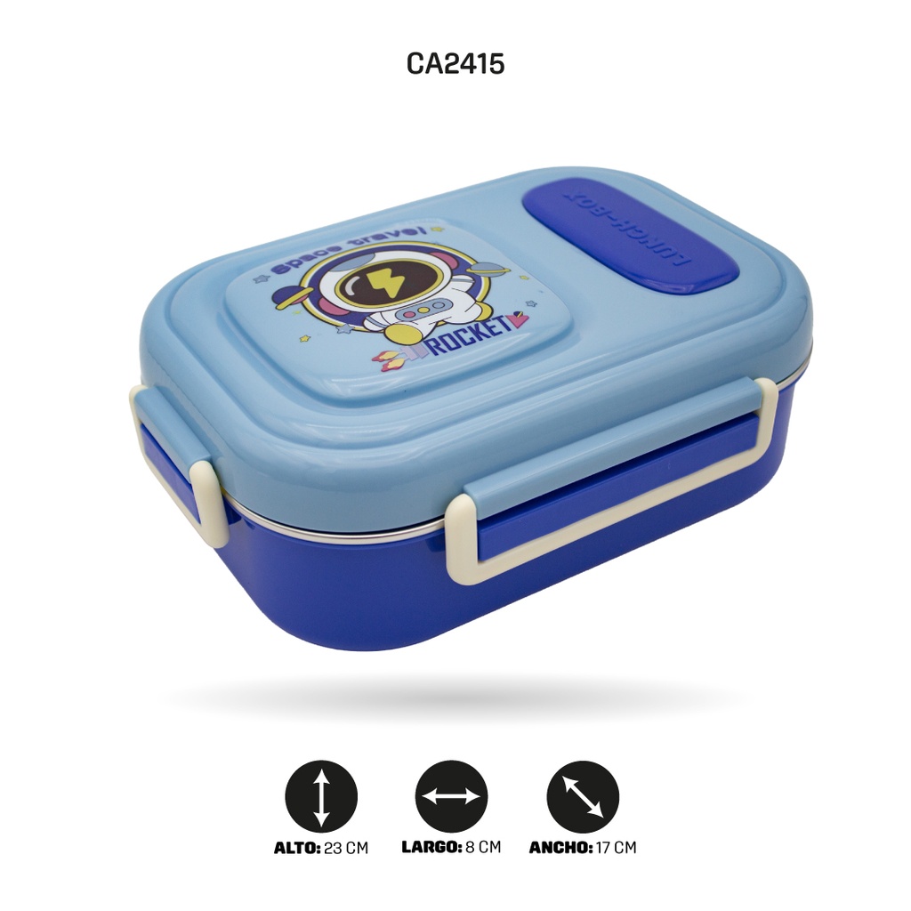 LONCHERA DE ACERO INOXIDABLE, 4 MOTIVOS 882 [PAC4796]