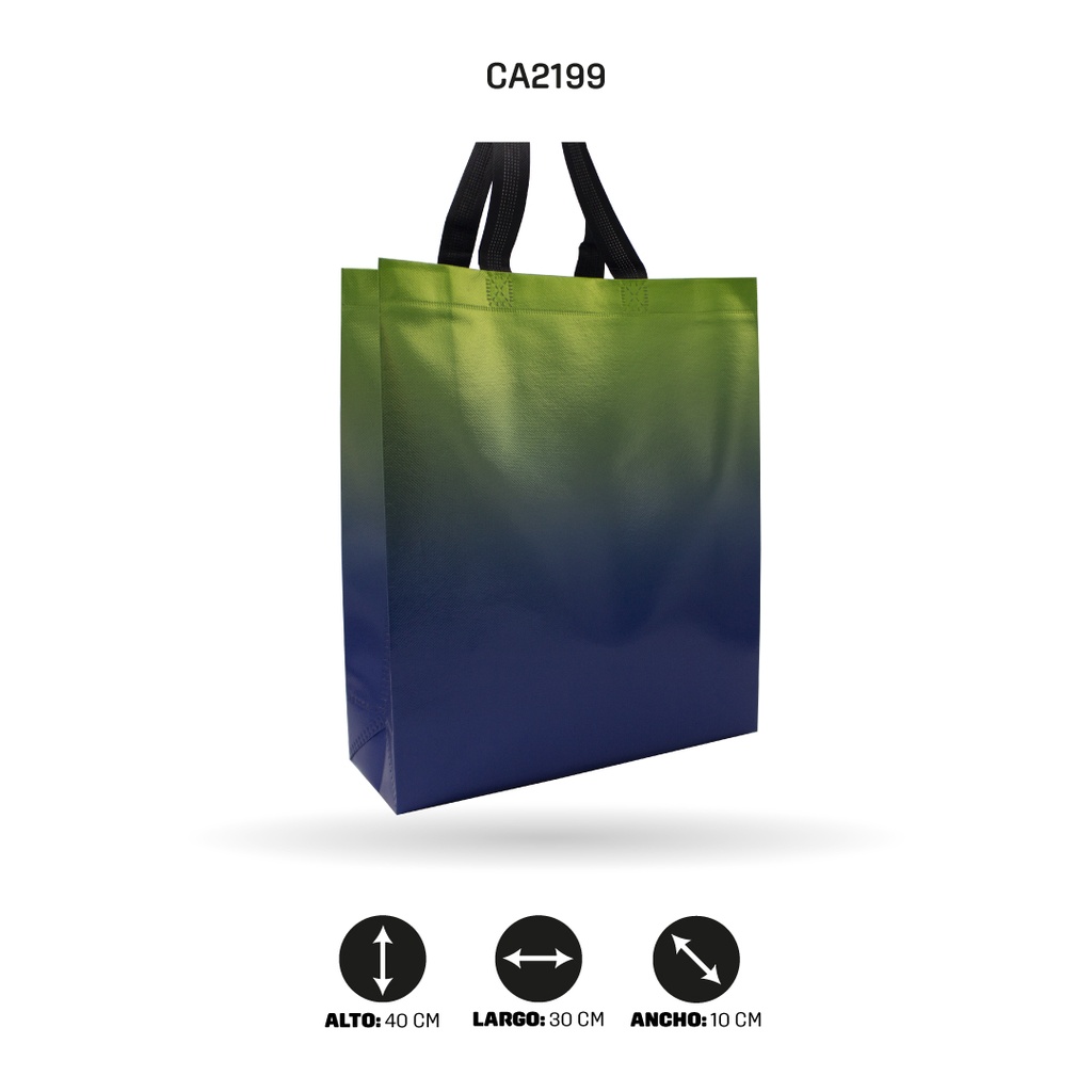 BOLSA CON AGARRADERA COLOR DEGRADADO 30x40x10CM [PAC5168]