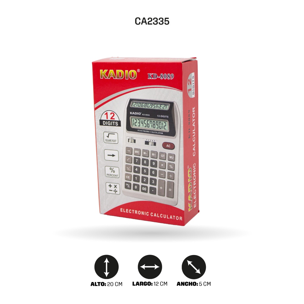 CALCULADORA KADIO 12 DIGITOS  KD-8089 [PAC5360]