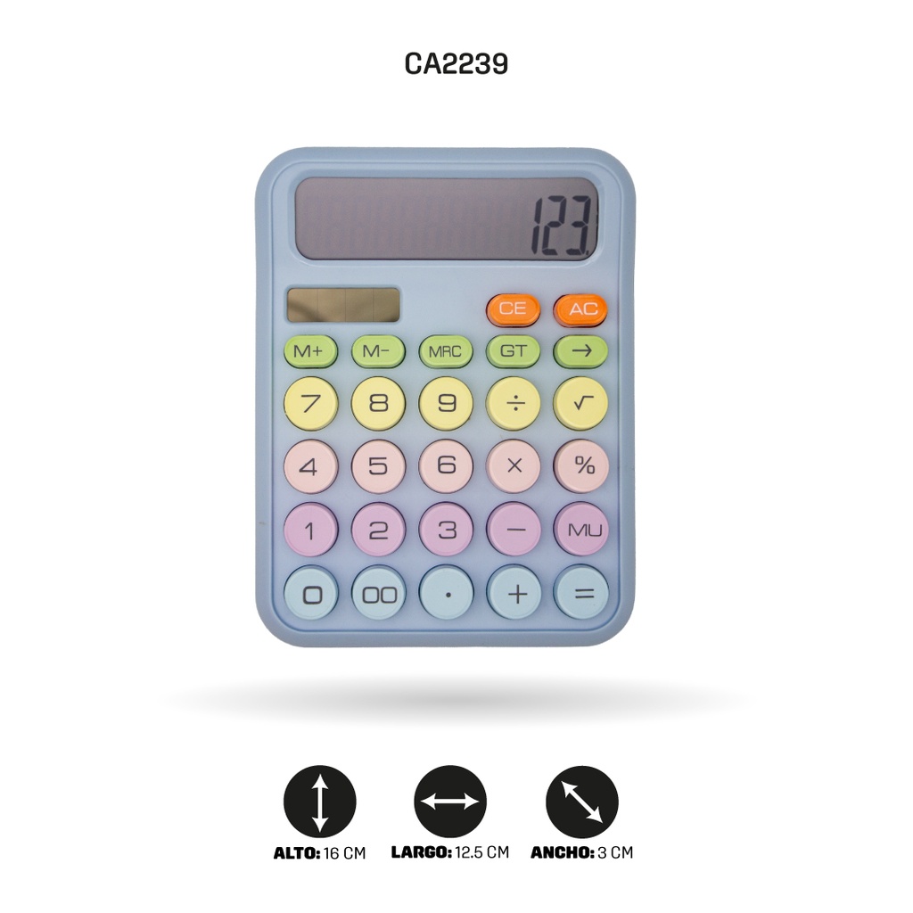 CALCULADORA SOLAR COLOR PASTEL KARUIDA KK-2280 [PAC5356]