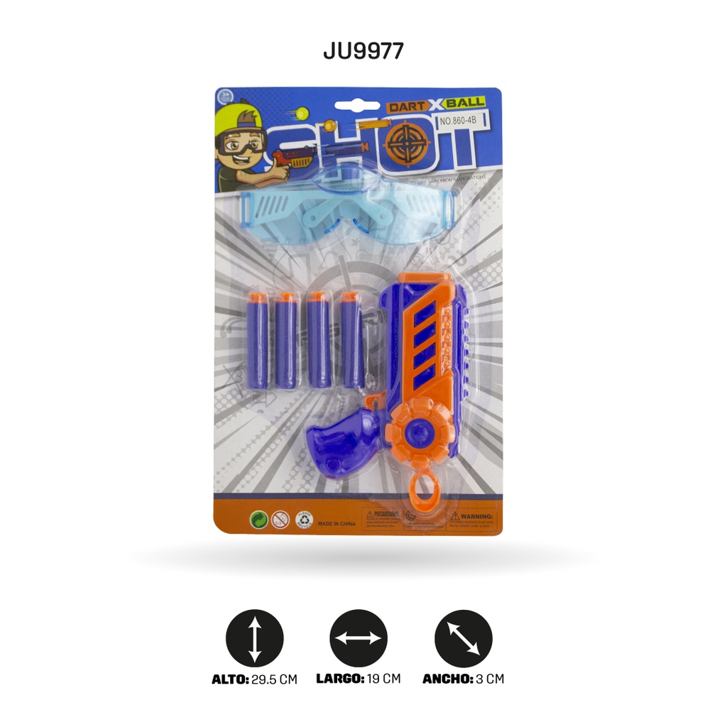 SET DE PISTOLA DE PING-PONG CON BOLA BLANDA [860-4B]