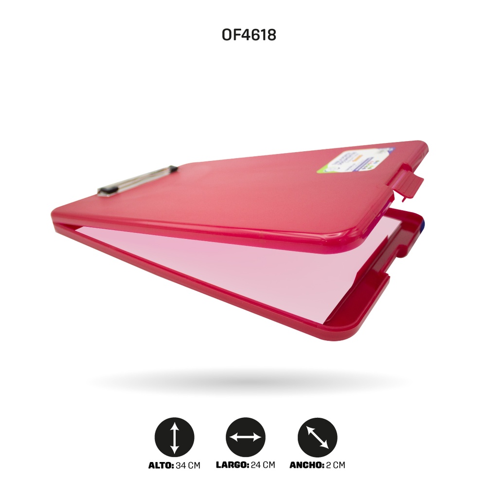 TABLA AHROYAL PORTA DOCUMENTOS COLOR ROJO TAMANO A4[PAC4495-4618]