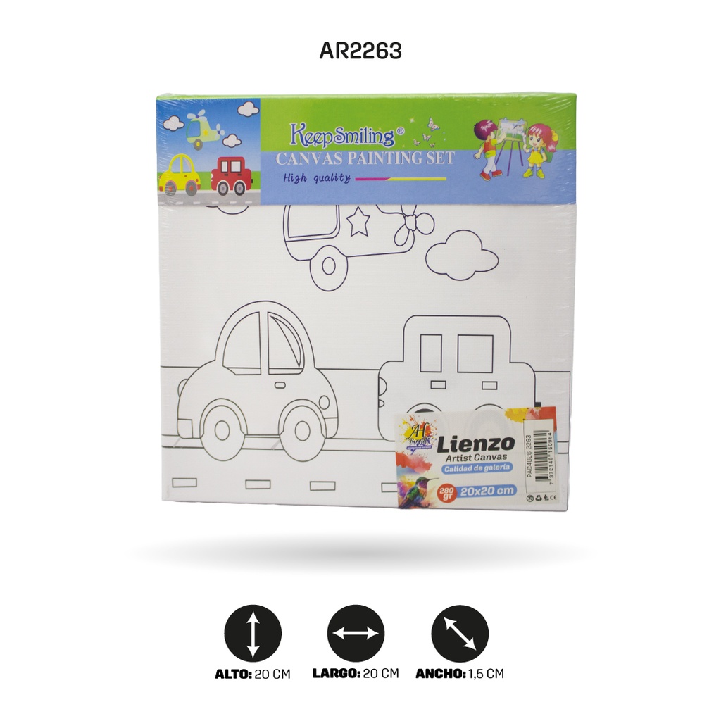 LIENZO ESTAMPADO 20x20CM 8 MOTIVOS [PAC4826-2263]