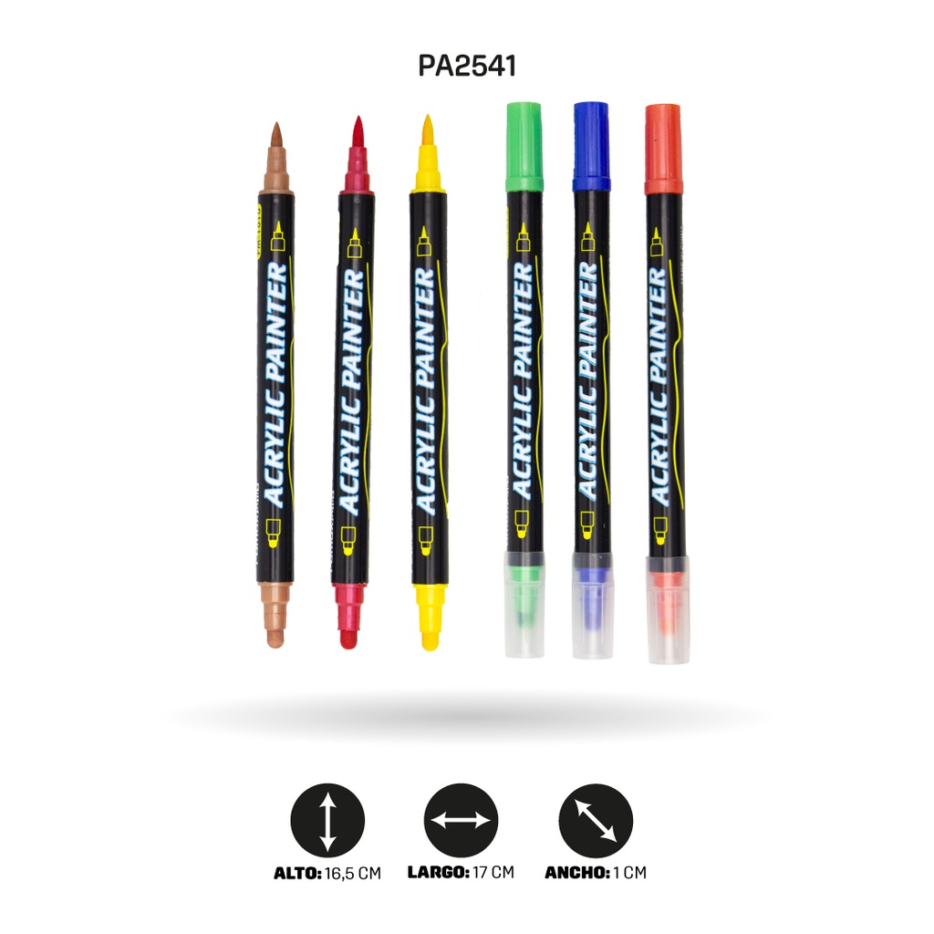 MARCADOR ACRILICO DOBLE PUNTA FM-1010 -12PCS [PAC4478]