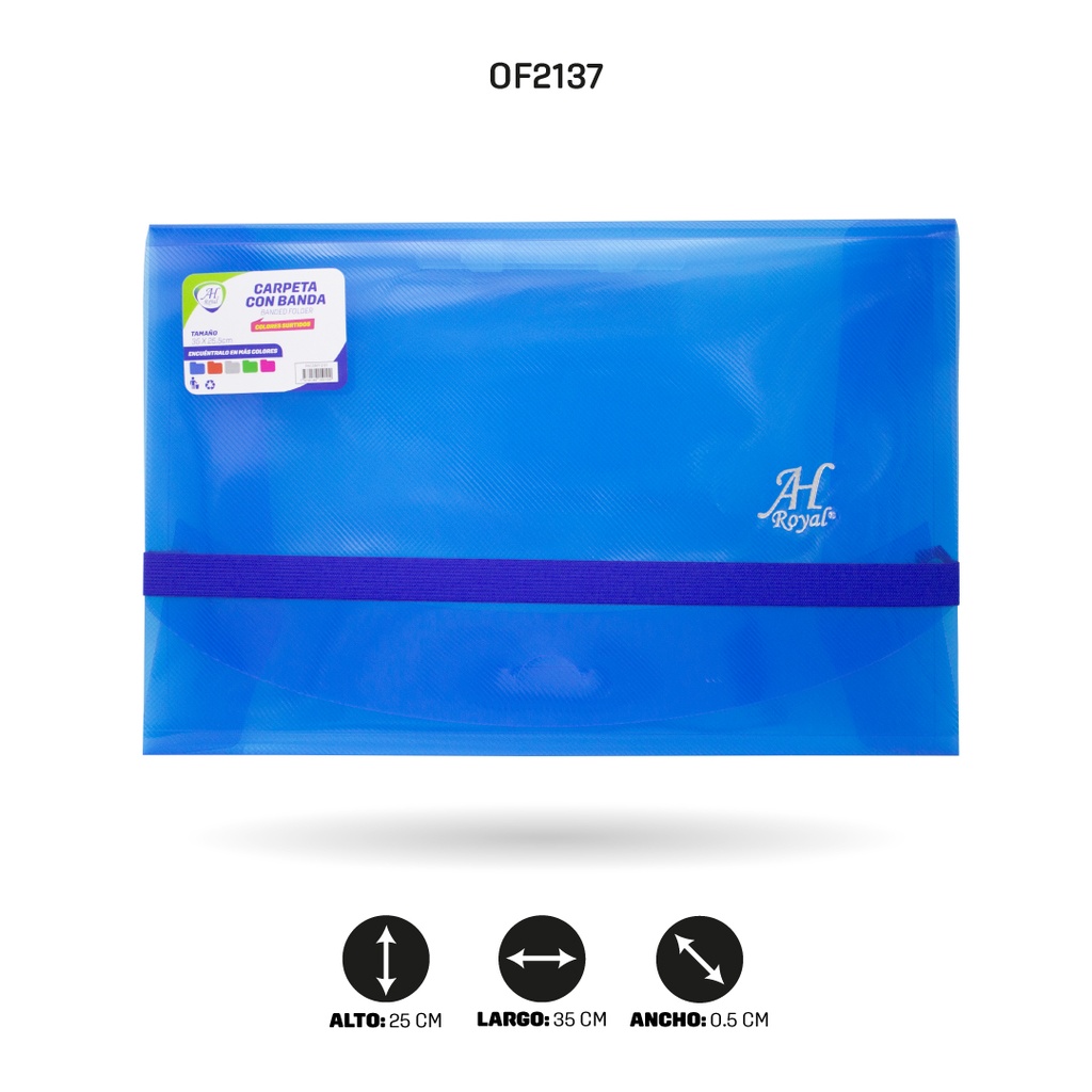 CARPETA AHROYAL CON BANDA  35X25CM, 48C [PAC5367]