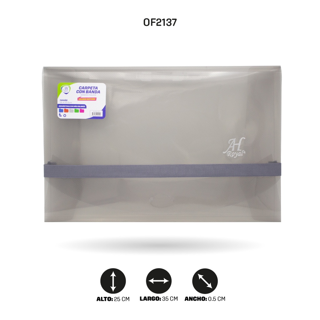 CARPETA AHROYAL CON BANDA  35X25CM, 48C [PAC5367]