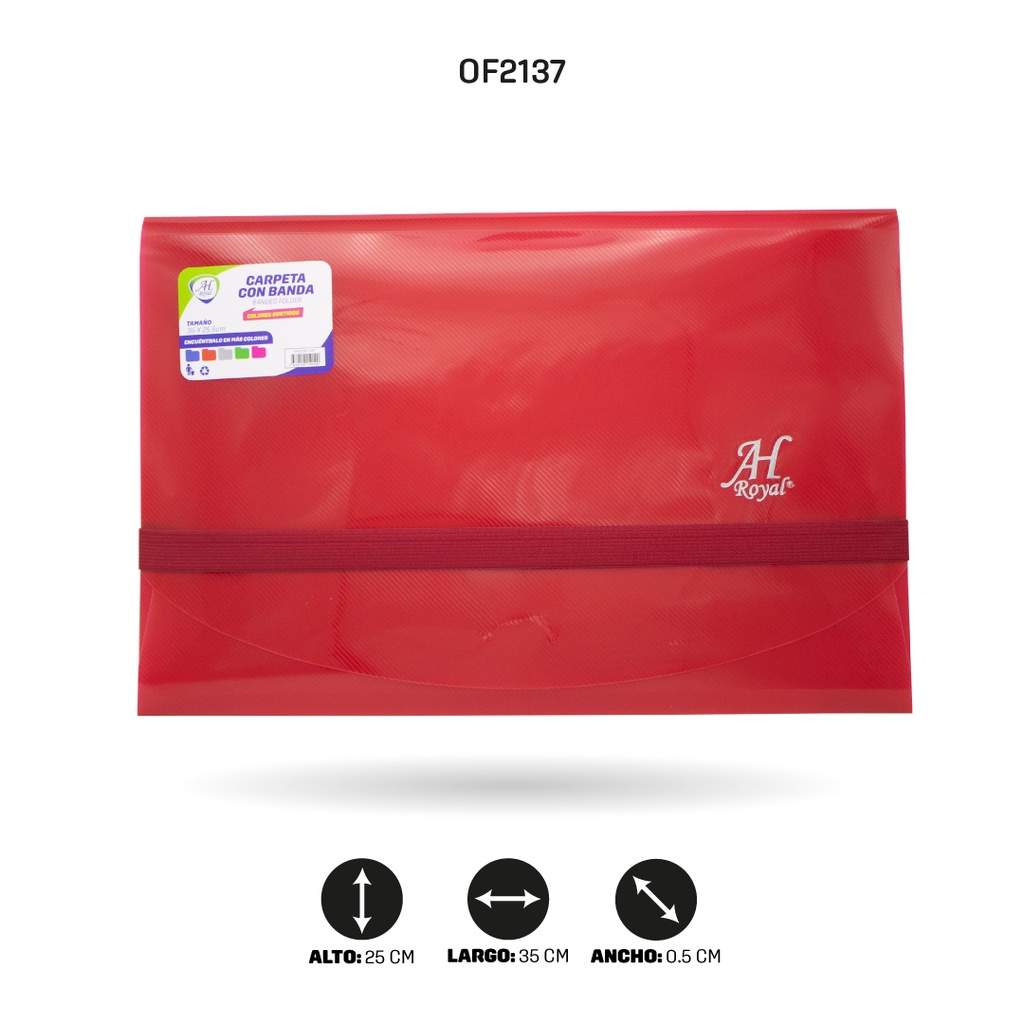 CARPETA AHROYAL CON BANDA  35X25CM, 48C [PAC5367]