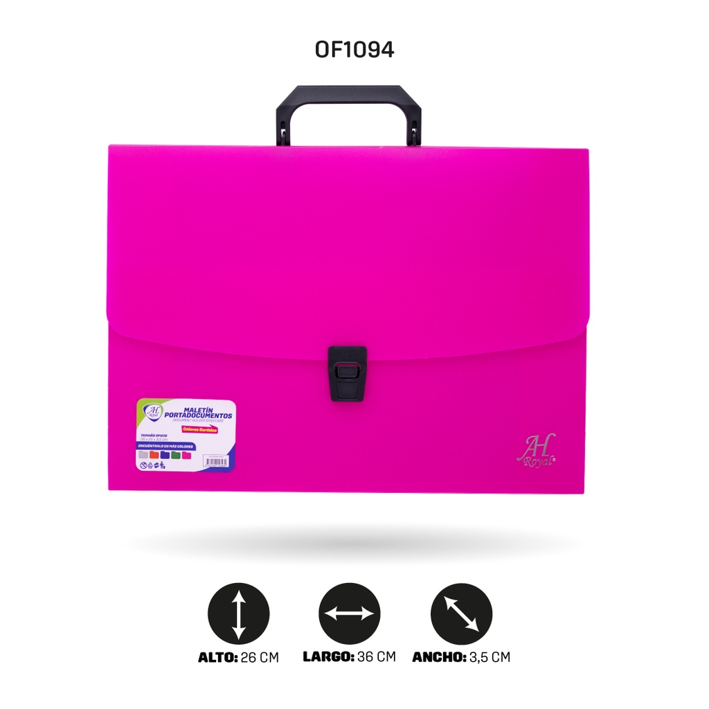 MALETÍN AH ROYAL PORTADOCUMENTOS TAMAÑO OFICIO 36x26x3,5 ancho[PAC5349]