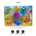 JUEGO DE MADERA DIDACTICO ANIMALES MARINOS  [1970-91]