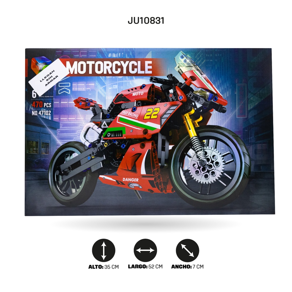 MOTO ARMABLE TIPO DUCATI - 470 PIEZAS [47102]
