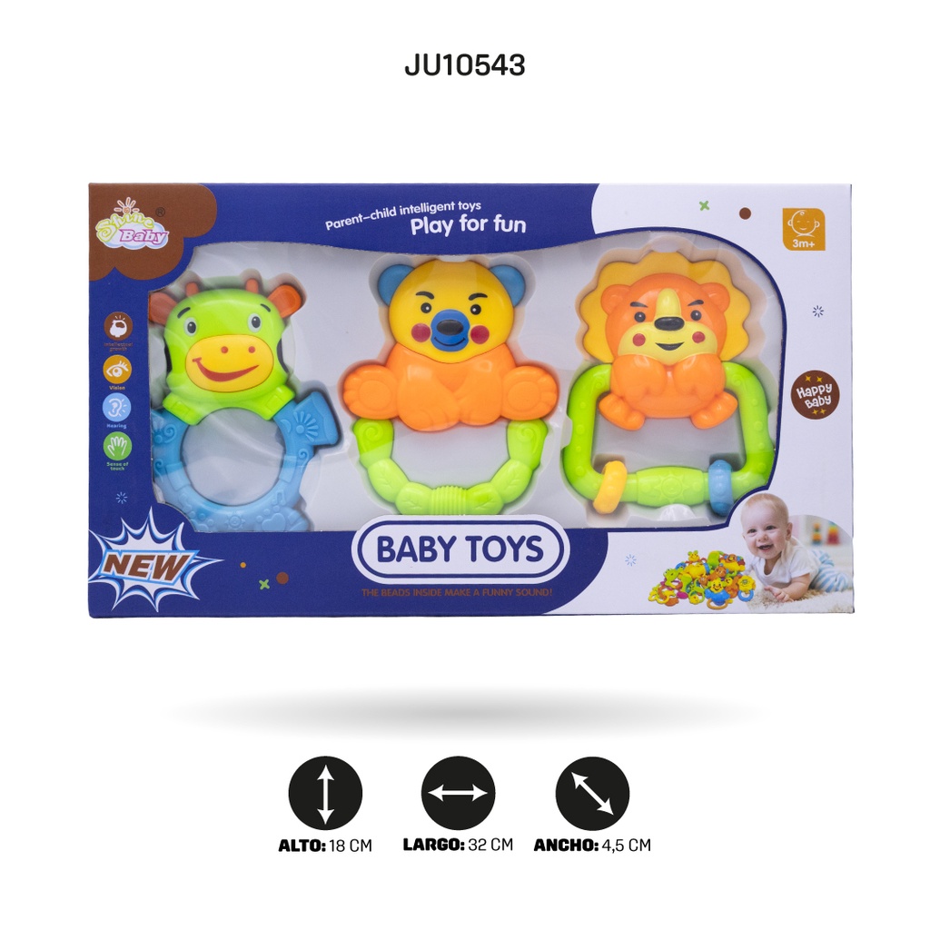 SET SONAJEROS BEBÉS X3 PZS [8303A]