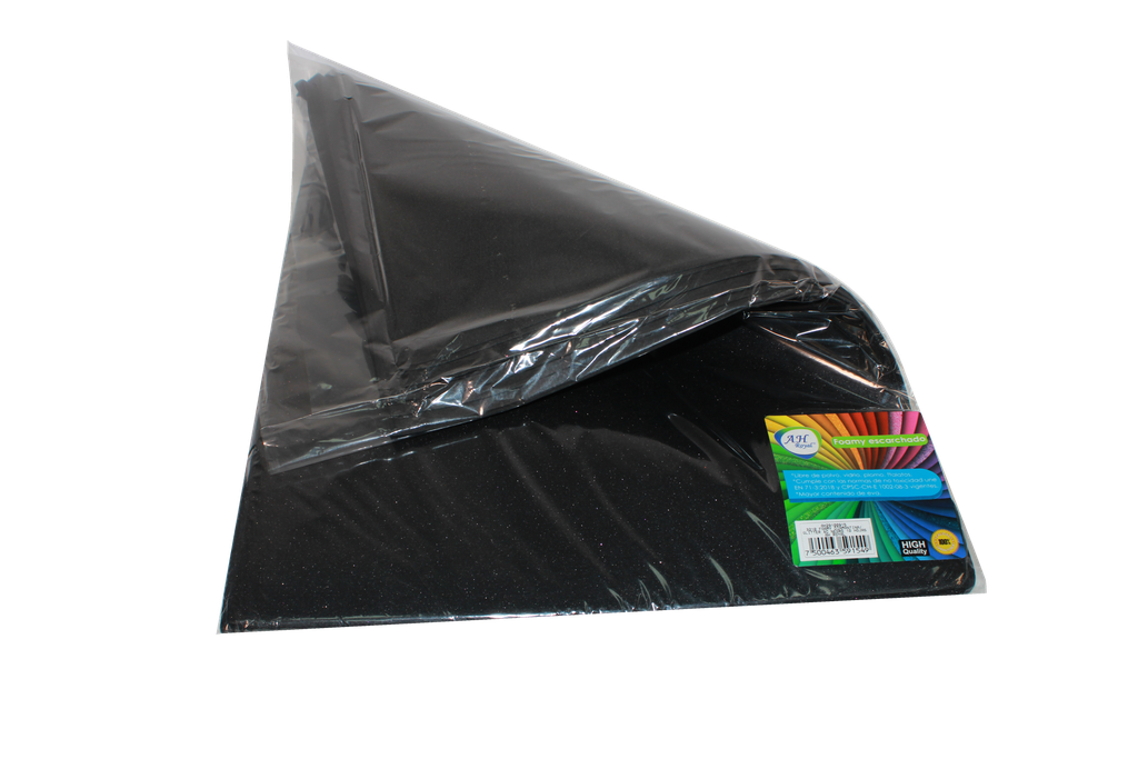 FOAMY 4 CARTA AH ROYAL ESCARCHADO NEGRO  X 10 UNDS [AH29100915-AH21100915]
