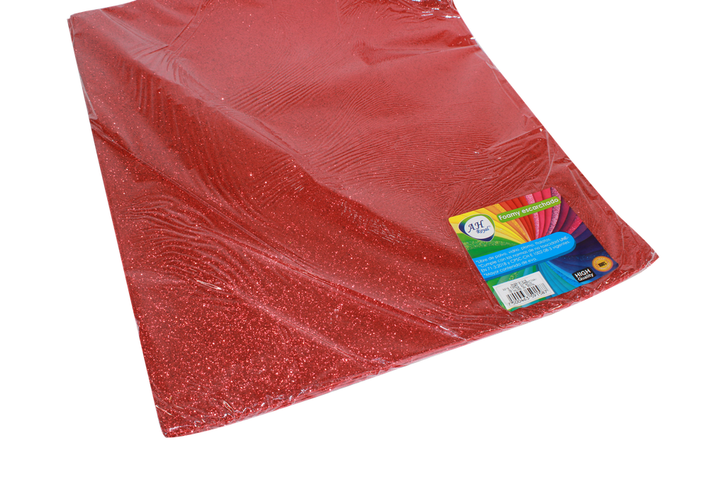 FOAMY 4 CARTA AH ROYAL ESCARCHADO ROJO  X 10 UNDS [AH29101315-AH21101315]