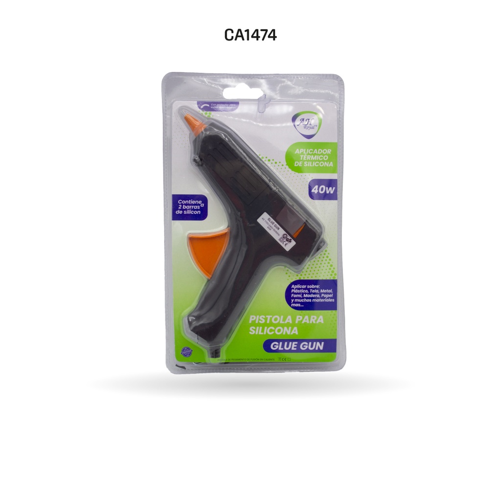 PISTOLA DE SILICONA AHROYAL GRANDE CAJA X 48 UNDS [PAC20518-1474]