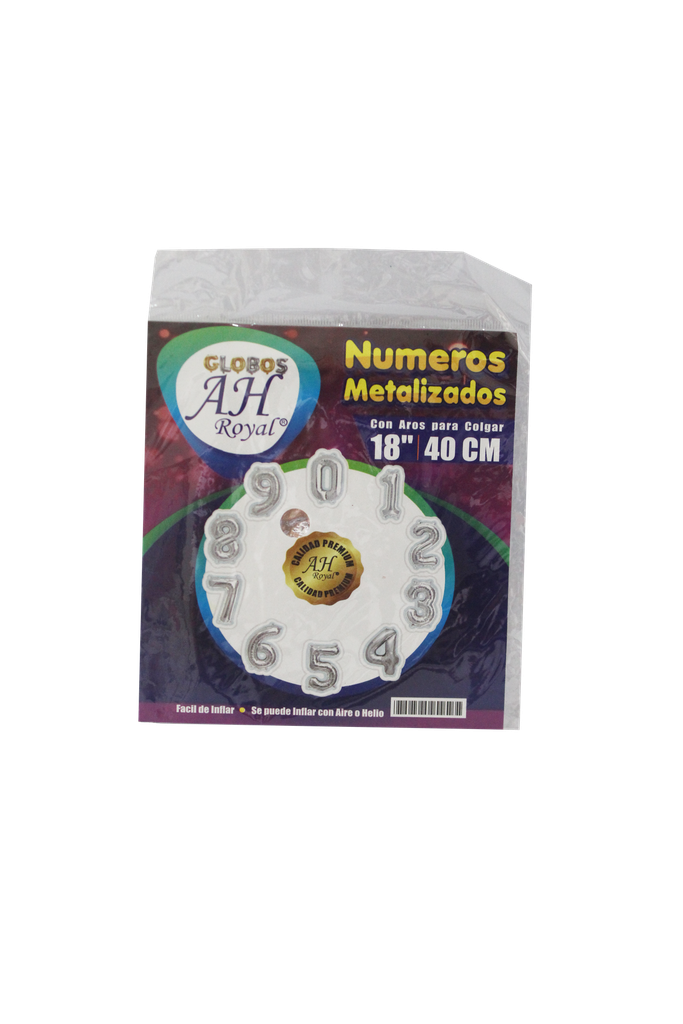 NUMEROS METALIZADOS DORADO Y PLATA NO.9 DE 40CM []