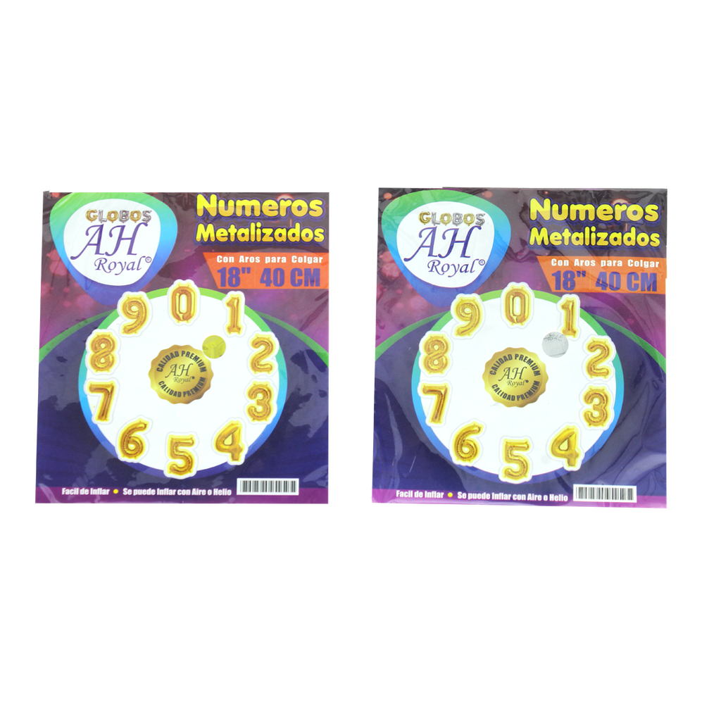 NUMEROS METALIZADOS DORADO Y PLATA NO.1 DE 16" [PAC70611-4059]