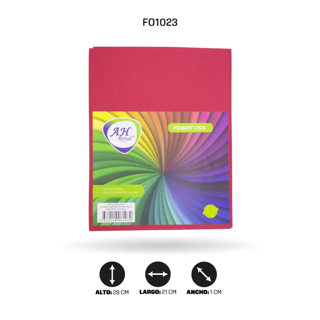 FOAMY CARTA AH ROYAL ROJO X 10 UNDS [AH10103615-PAC0006-1023]