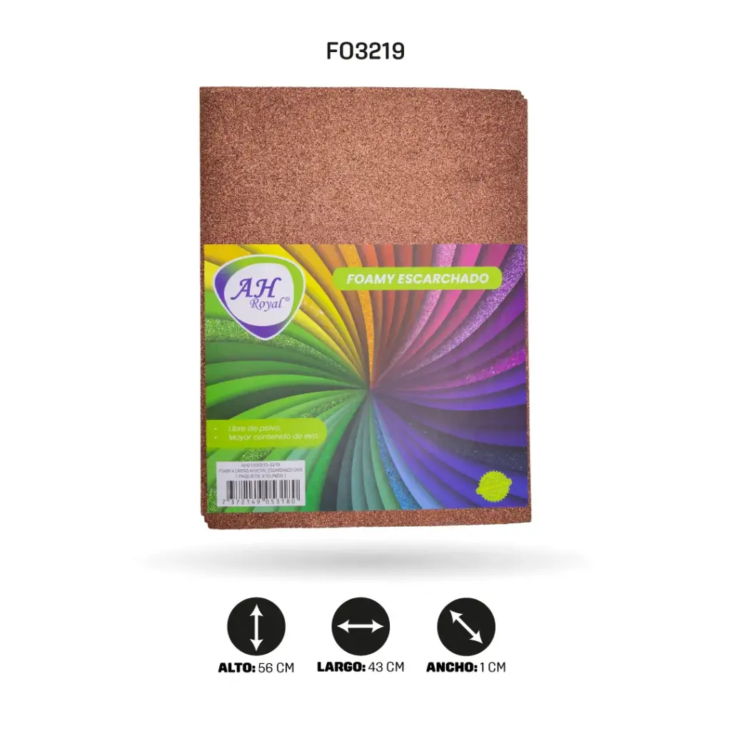 FOAMY 4 CARTAS AH ROYAL ESCARCHADO CAFE X 10 UNDS [AH21100515]