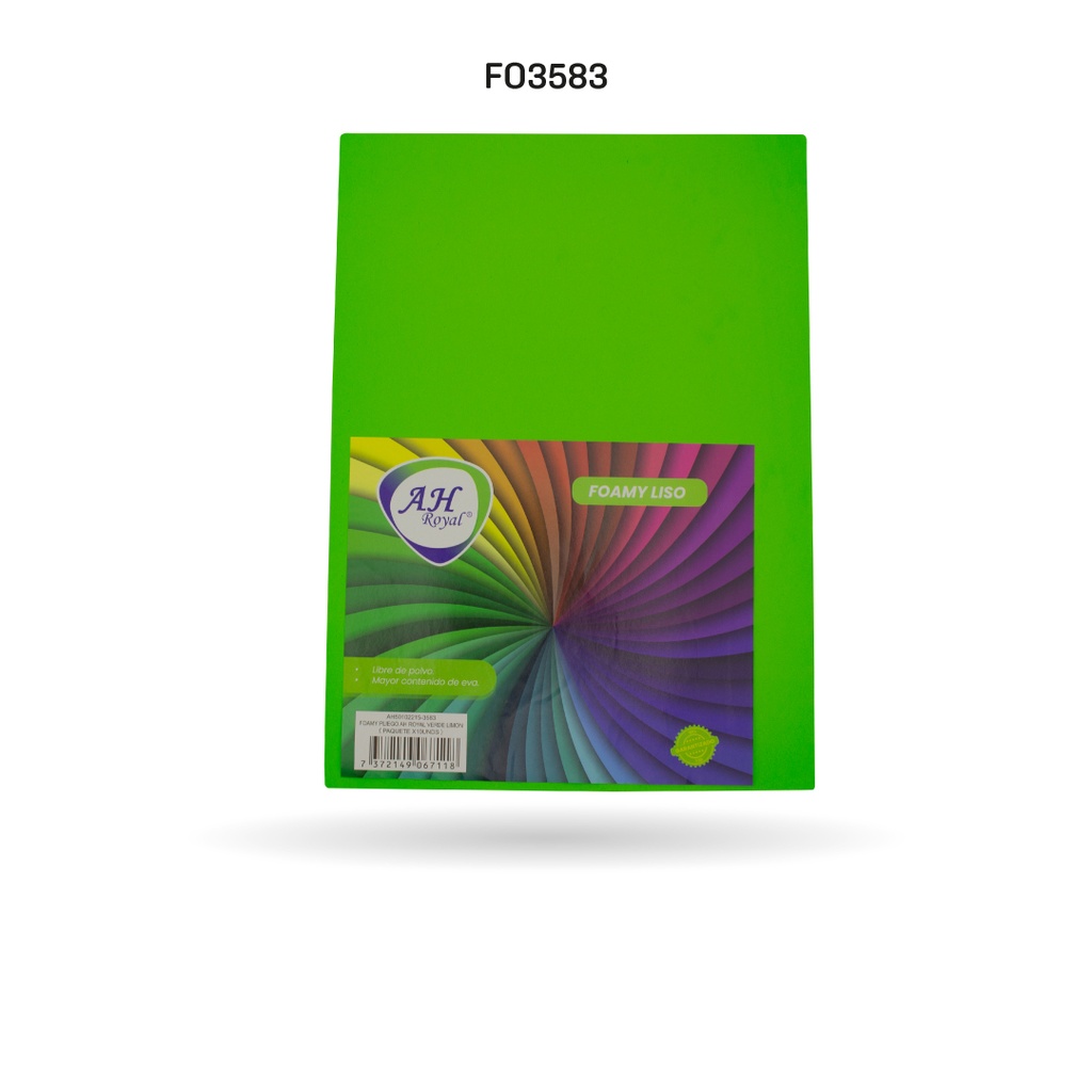 FOAMY PLIEGO AH ROYAL VERDE LIMON X 10 UNDS [AH50102215-3583-AH50102215-PAC40255-3583]