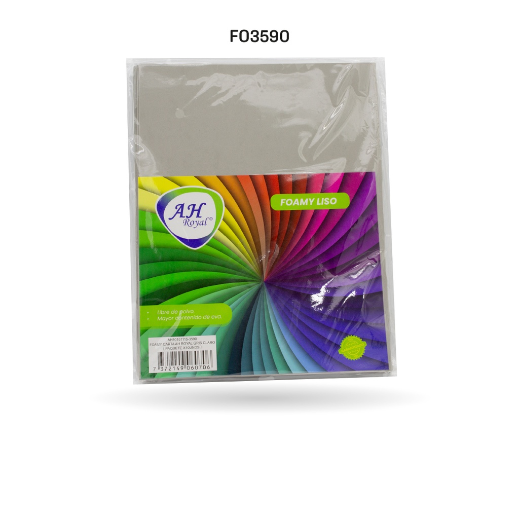 FOAMY CARTA AH ROYAL GRIS CLARO X 10 UNDS [PAC40270-3590]
