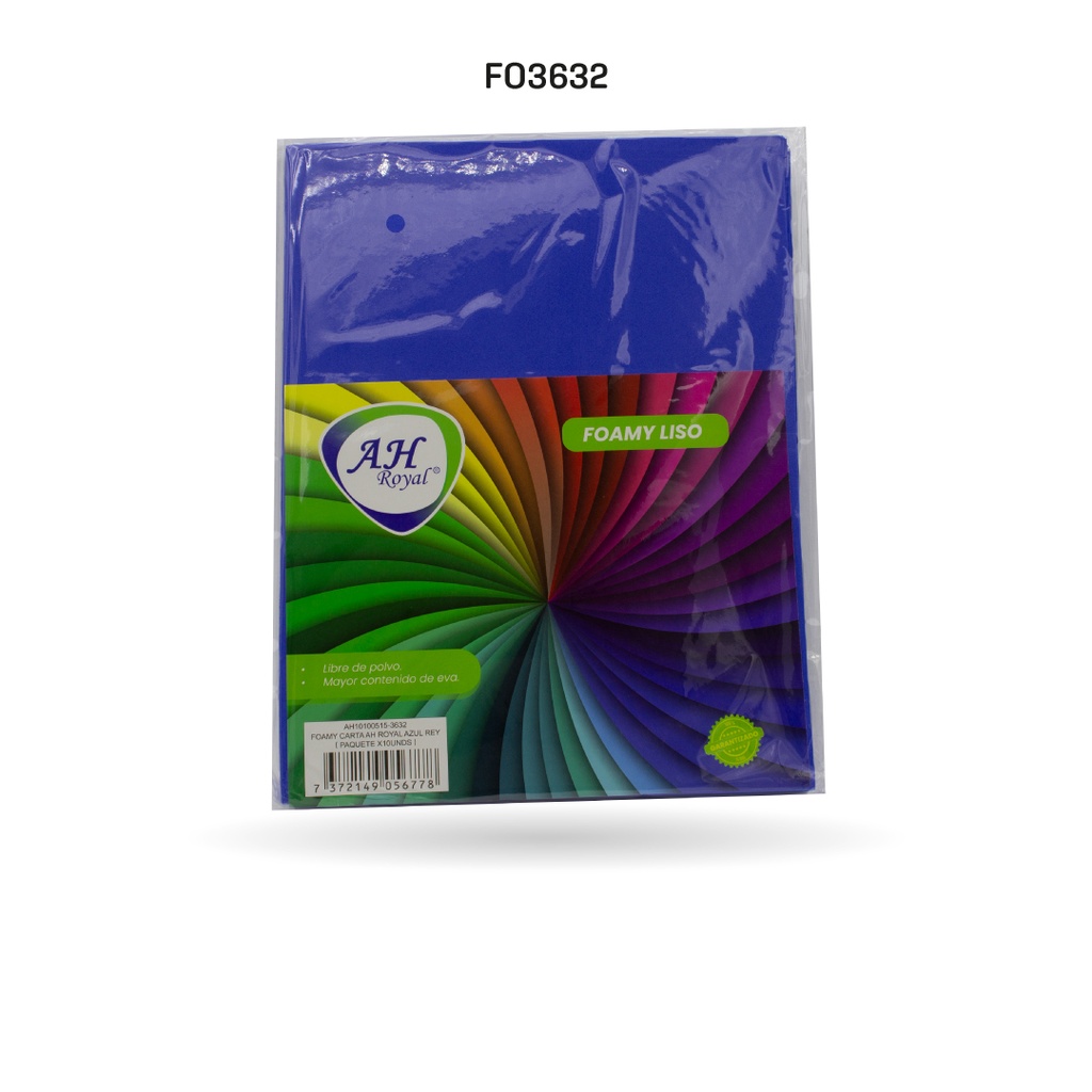 FOAMY CARTA AH ROYAL AZUL REY  X 10 UNDS [AH10100515-PAC40272-3632]