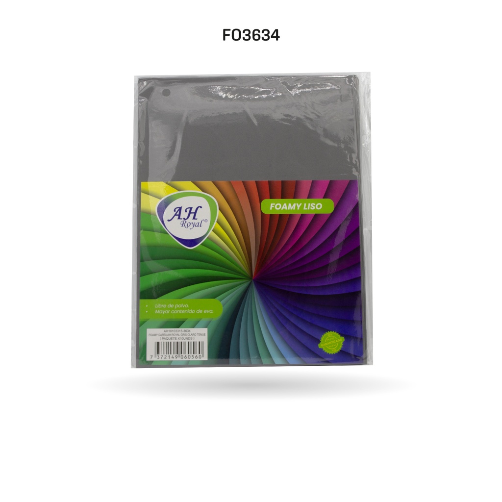 FOAMY CARTA AH ROYAL GRIS OSCURO X 10 UNDS [AH10101115]]