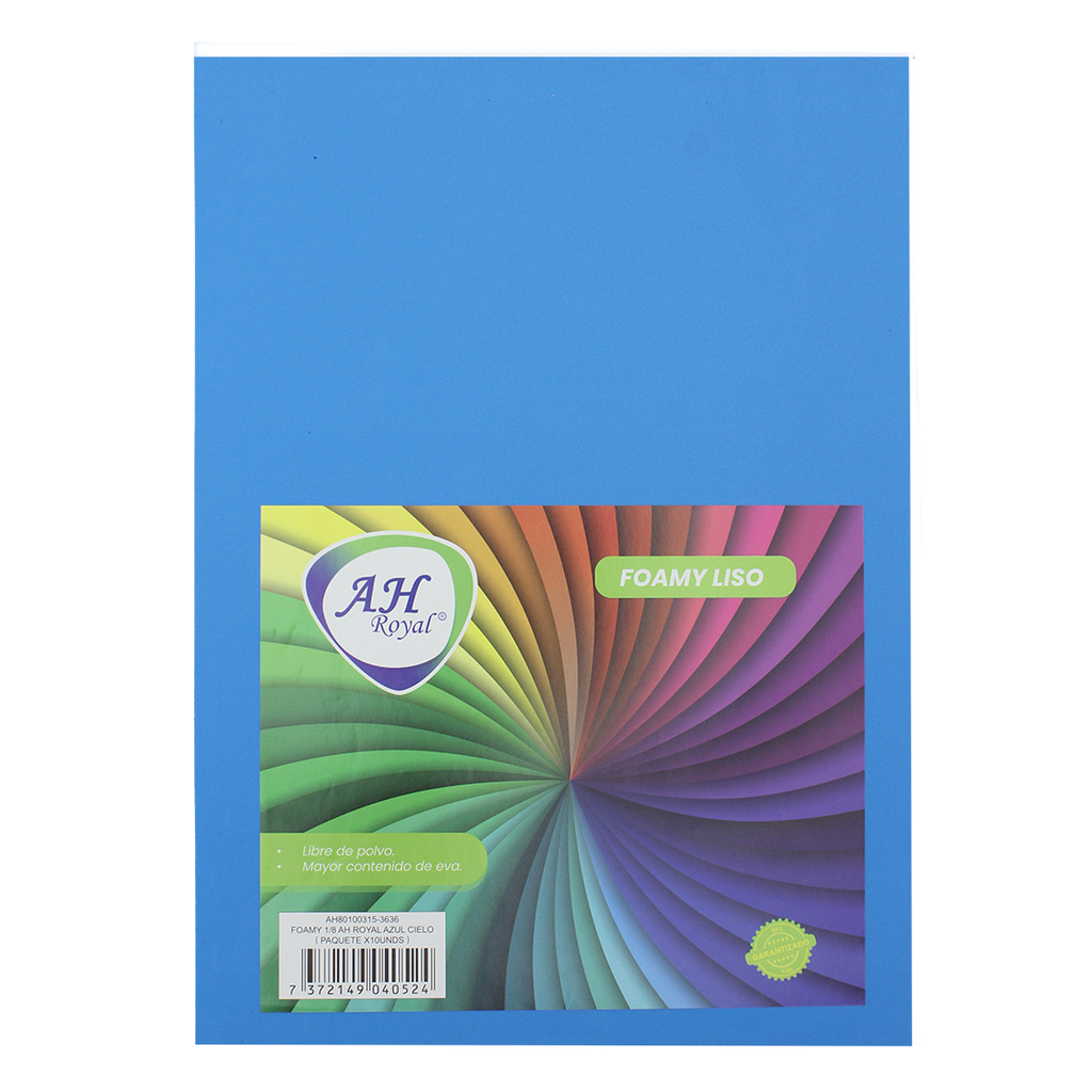 FOAMY 1/8 AH ROYAL AZUL CIELO X 10 UNDS [AH80100315]