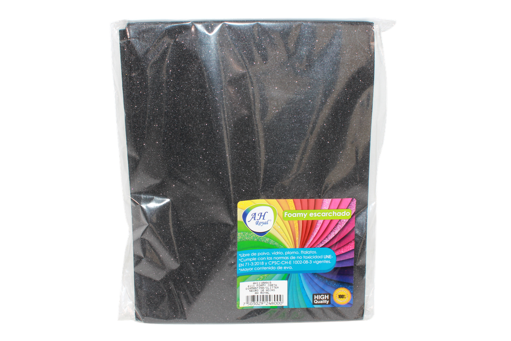 FOAMY CARTA AH ROYAL ESCARCHADO NEGRO X 10 UNDS [AH11100915-4111-AH11100915]
