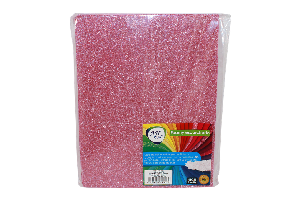 FOAMY CARTA AH ROYAL ESCARCHADO ROSADO X 10 UNDS [AH11101415-4112-AH11101415]