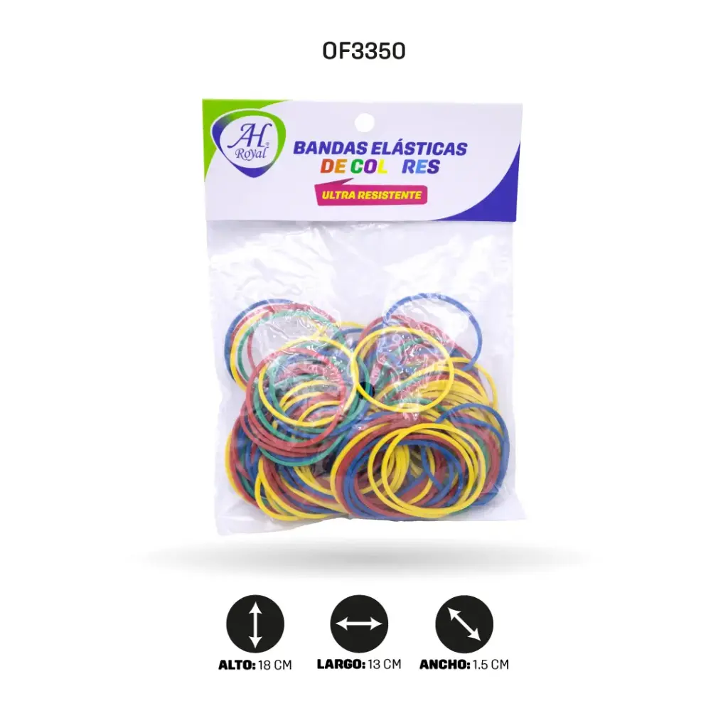 BANDAS DE CAUCHO AH ROYAL COLORES BOLSA [PAC3550-PAC50136]