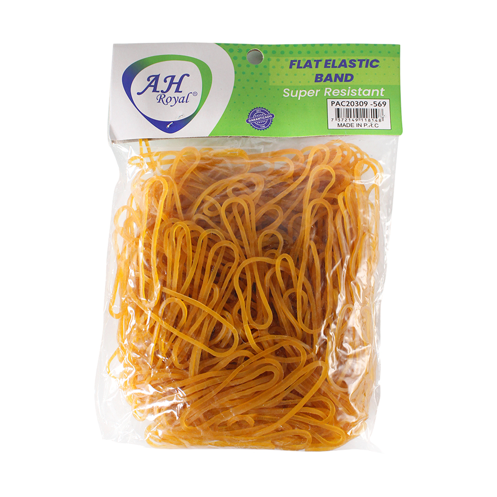 BANDAS DE CAUCHO SILICONADA AMARILLA X100 GRAMOS [PAC20309-569]