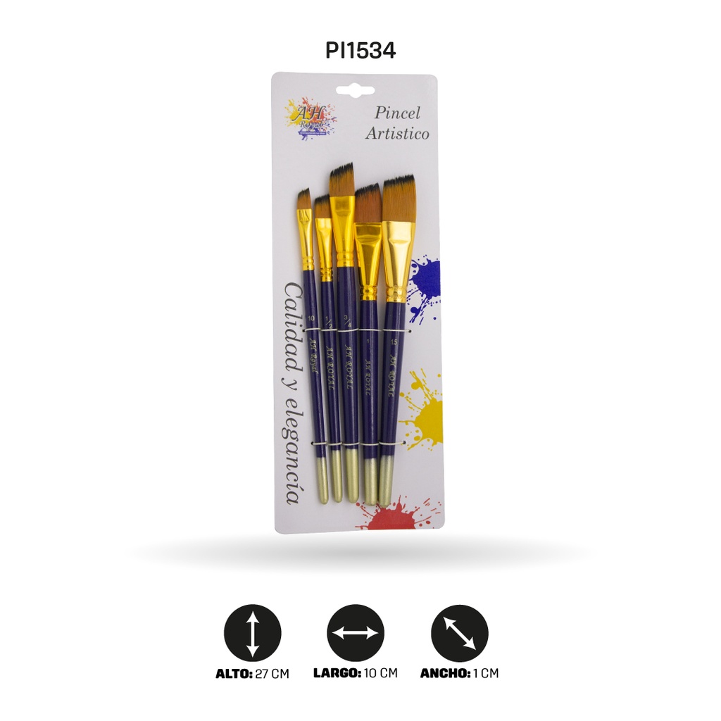 PINCEL AH ROYAL JUEGO ANGULAR NO 10 1/2 1 IN 1/5 IN 3/4 X5 [PAC20050-1534]