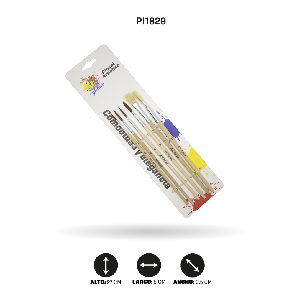 PINCEL AH ROYAL JUEGO ESCOLAR DISPLEY X6 [PAC2426-4525-PAC20188]