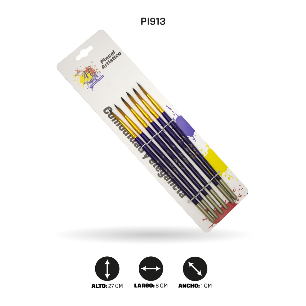 PINCEL AHROYAL REDONDO N°8 X6  [PAC20069-913]