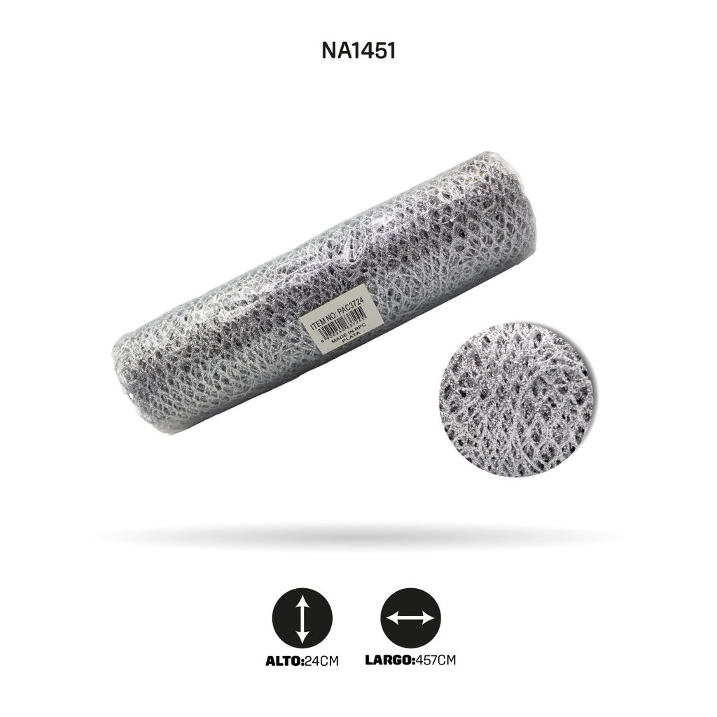MALLA ESCARCHA PLATA [PAC3724]