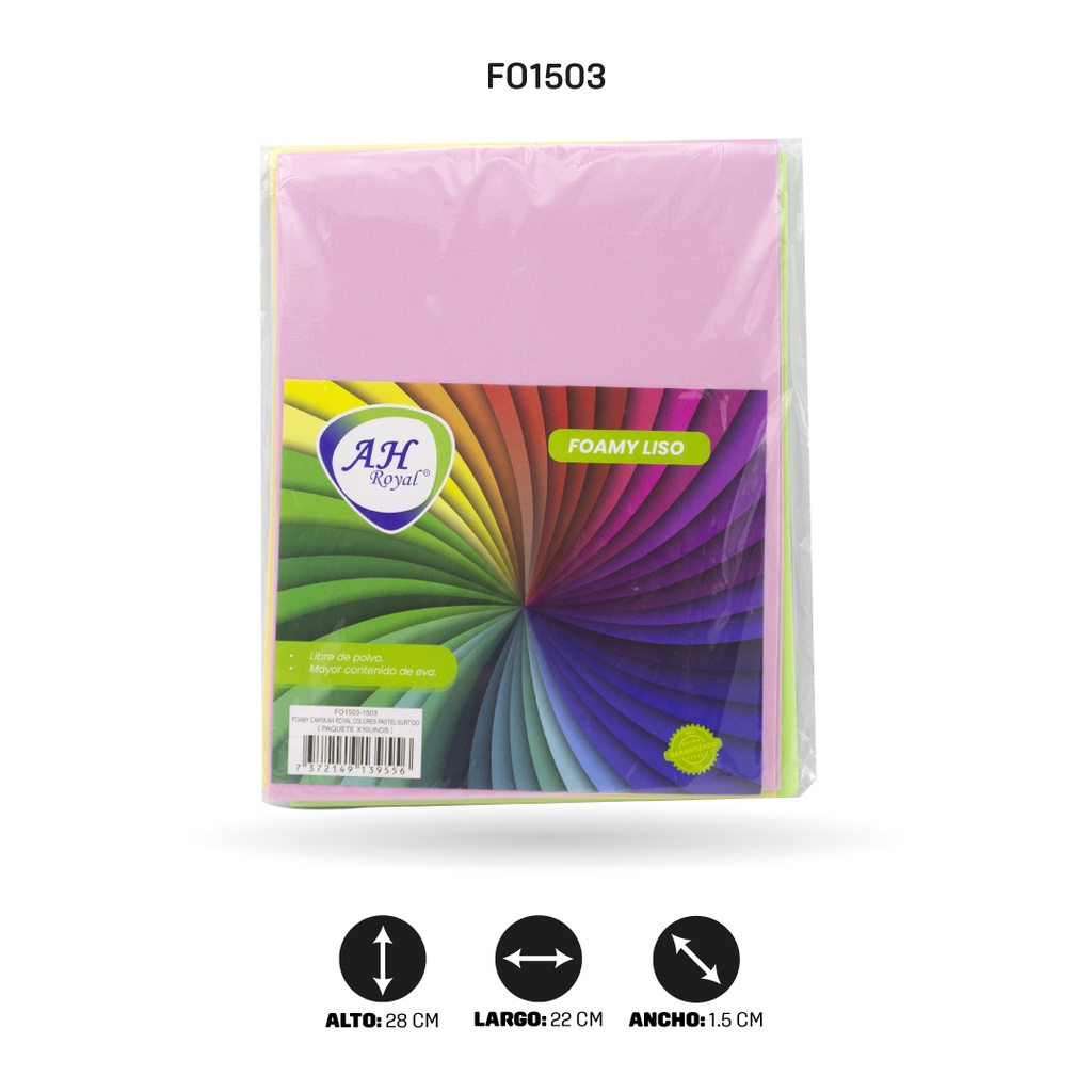 FOAMY CARTA AH ROYAL COLORES PASTEL SURTIDOS [FO1503]